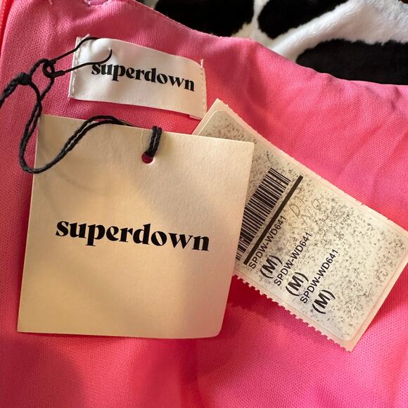 Superdown Pink Faux Leather Mini Dress MEDIUM Bodycon Slip Club Revolve $74 NEW - Picture 9 of 9